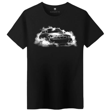 T-Shirt Noir Homme BMW E46 Black | 100% coton, coupe régulière | idée cadeau fan voiture allemande