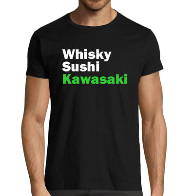 T-Shirt noir Homme ( Taille M ) moto Humour sushi kawasaki | Outlet
