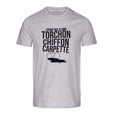 T-Shirt Drôle les inconnus Torchon Chiffon Carpette | gris chiné |  manches courtes | 100% coton | idée cadeau humoristique