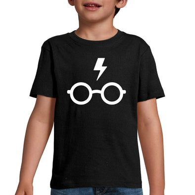 T-Shirt enfant moldu lunettes et cicatrice | tissu épais, 100% coton | idée cadeau fan harry potter