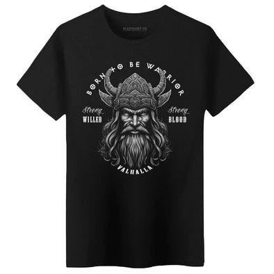 T-Shirt premium noir Viking Warrior #1 | 100% coton Bio, épais, coupe régulière | doux et confortable