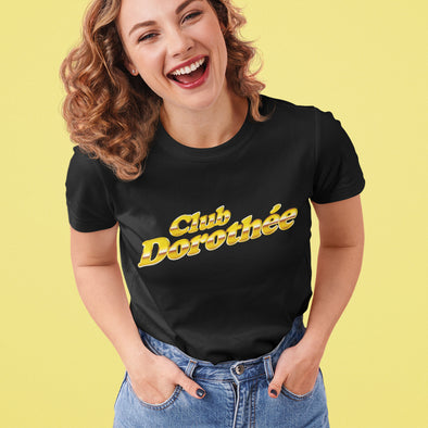 T-Shirt noir imprimé Club Dorothée | coupe homme ou femme | personnalisable 100% coton | idée cadeau vintage