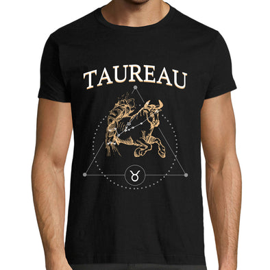 T-Shirt noir Taureau | 100% coton | Signe Astrologique | Horoscope | Astrologie