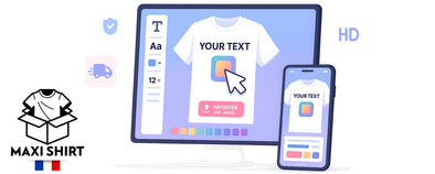 Personnalisez votre T-shirt en ligne : texte, image, rendu pro et livraison rapide