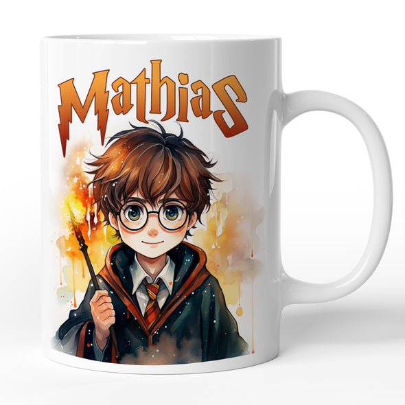 Mug Enfant personnalisable avec prénom | idée cadeau fan Harry Potter | en céramique blanc brillant