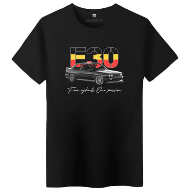 T-Shirt Noir Homme Voiture bmw E30 | 100% coton | idée cadeau passionné voiture allemande