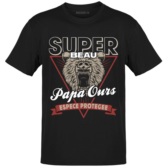 T-Shirt Super Beau Papa Ours | 100% coton, coupe régulière, tissu épais | doux et confortable