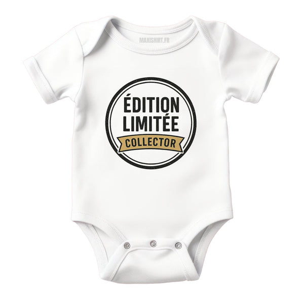 Body bébé humour 'Edition limitée', Vêtement Blanc nouveau né 100% coton MAXI SHIRT