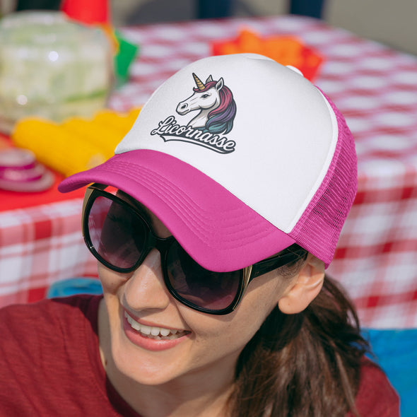 Casquette Rose fluo 'Licornasse' - trucker cap idée cadeau été femme MAXI SHIRT