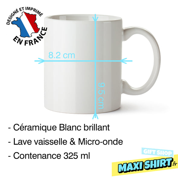 Mug drôle Bonjour Biatch | idée cadeau humoristique | tasse céramique blanc brillant, marqué des 2 côtés