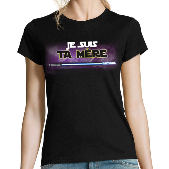 T-Shirt personnalisable Parent Fan Star Wars "Je suis ta mère" pour femme ou homme | idée cadeau fête des mères | fête des pères | 100% coton, coupe régulière, confortable et résistant