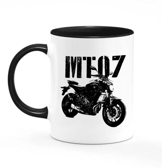 Mug Moto MT07, tasse céramique blanc brillant, idée cadeau fan de moto yamaha