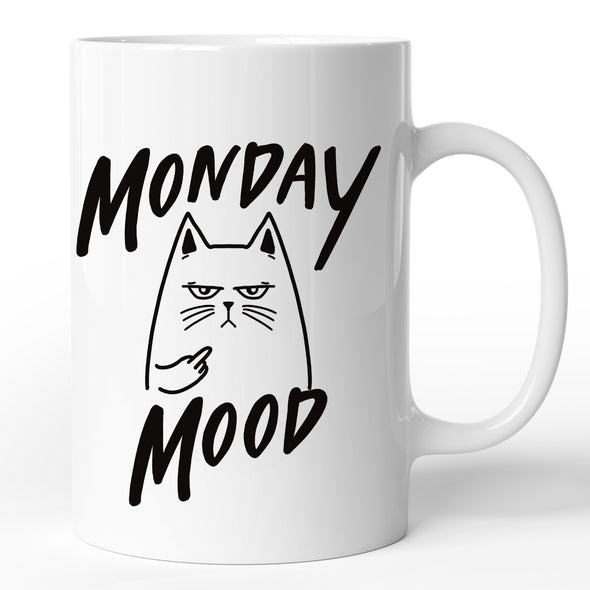 Mug drôle Chat | Bad Monday | en céramique | Blanc Brillant | imprimé des 2 côtés