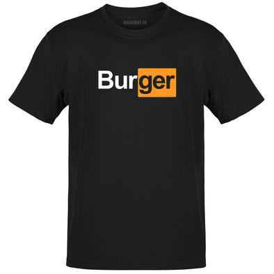 T-Shirt Noir Homme logo Burger | 100% coton manches courtes | idée cadeau humour