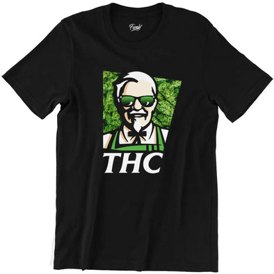 T-Shirt CBD drôle Noir Homme 100% coton, manches courtes | parodie KFC | idée cadeau drôle CBD Maxi Shirt