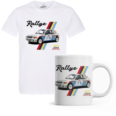 Lot T-Shirt 100% coton + Mug 205 Rallye T16 | idée cadeau homme
