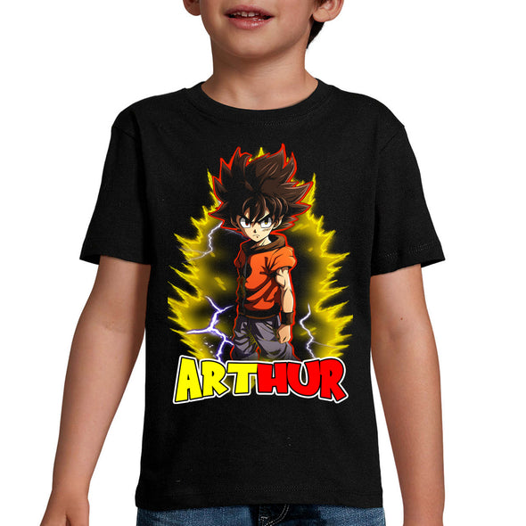 T-Shirt Enfant Dragon Ball personnalisable avec prénom | tissu épais, 100% coton | idée cadeau anniversaire garçon