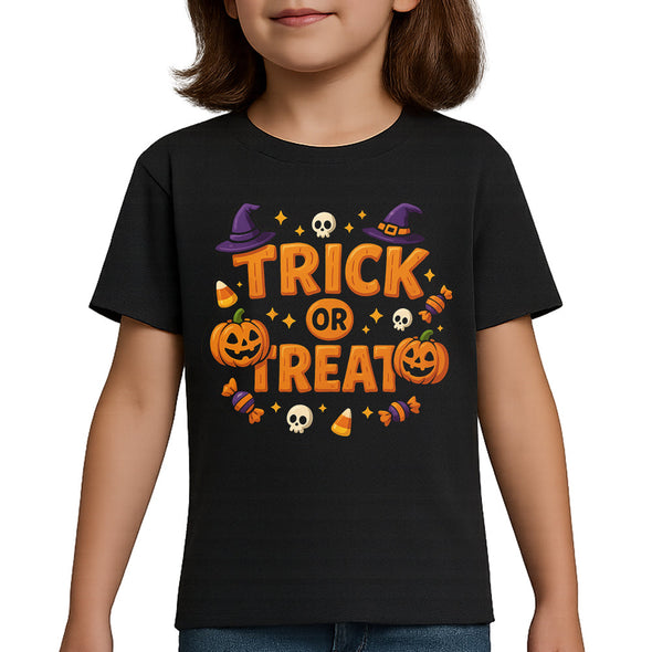 T-Shirt Halloween Enfant fille Trick or Treat des bonbons ou un sort MAXI SHIRT