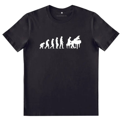 T-Shirt Evolution Piano | Pianiste | 100% coton, manches courtes, coupe régulière Maxi Shirt