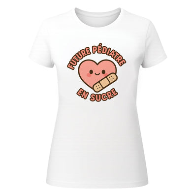 T-Shirt Future Pédiatre en sucre pour Femme, 100% coton, coupe slim MAXI SHIRT