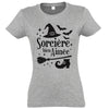 T-Shirt Halloween Sorcière bien aimée | gris chiné | Coupe Slim 100% coton MAXI SHIRT