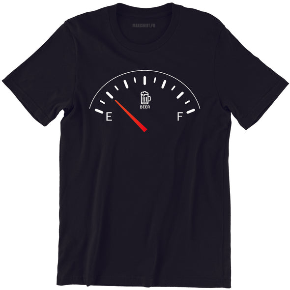T-Shirt Noir Apéro humoristique jauge Bière |  manches courtes | 100% coton | idée cadeau humour homme