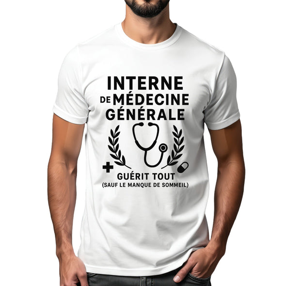 T-Shirt Interne de Médecine, guérit tout sauf le manque de sommeil MAXI SHIRT