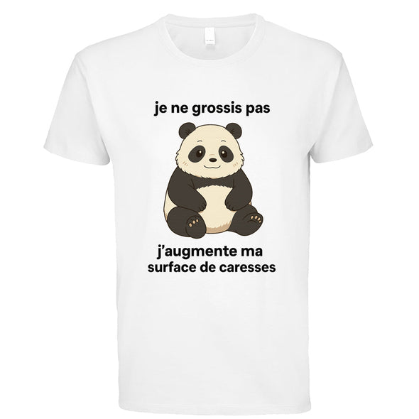 T-Shirt humoristique Gros Panda | 100% coton, blanc, coupe classique MAXI SHIRT