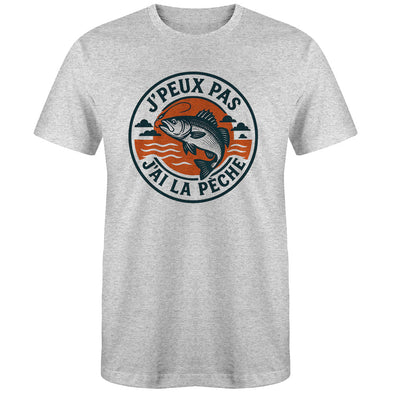 T-Shirt pêcheur j'peux pas j'ai la pêche | 100% coton, gris chiné MAXI SHIRT