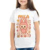T-Shirt Fille personnalisé style Labubu Rose | ajoutez votre prénom MAXI SHIRT