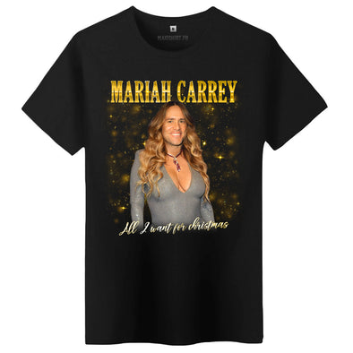 T-Shirt erroné humour | unisexe | Mariah Carrey All i want for christmas | Jim Carrey | vintage old school | idée cadeau drôle | 100% coton