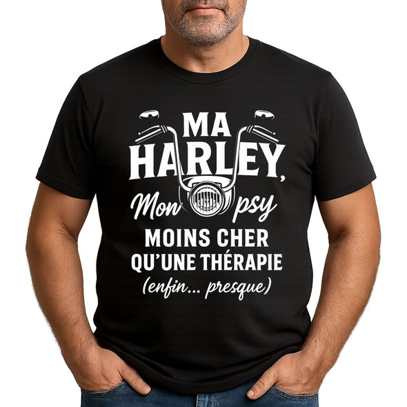 T-Shirt Homme moto Ma Harley Ma thérapie - idée cadeau motard MAXI SHIRT