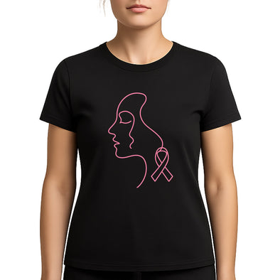 T-Shirt Octobre Rose Silhouette visage Femme | 100% coton, coupe slim ou large MAXI SHIRT