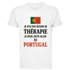 T-Shirt Portugal thérapie | idée cadeau drôle portugais | blanc 100% coton MAXI SHIRT