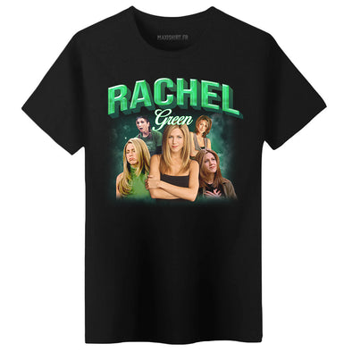 T-Shirt unisexe inédit fan de la série Friends | RACHEL Green | noir 100% coton bio | idée cadeau vintage