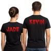 T-Shirts Couple personnalisés (x2) Prénom sanglant, idée cadeau soirée halloween MAXI SHIRT