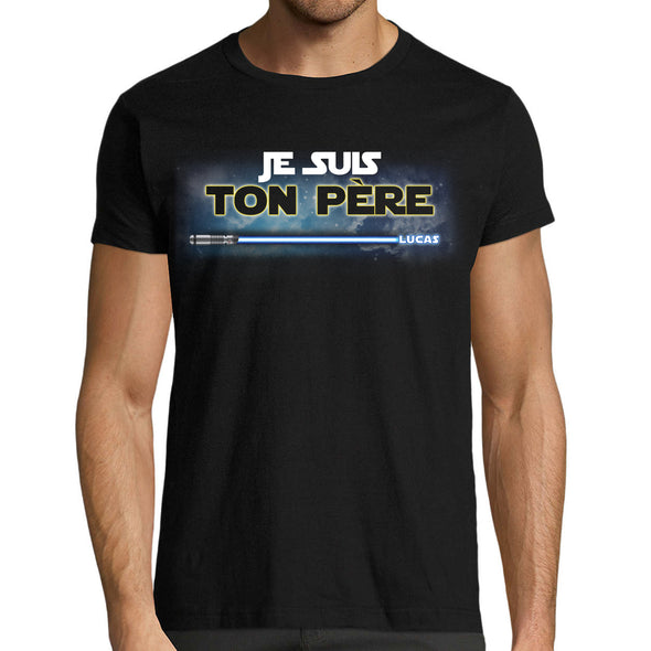 T-Shirt personnalisable Parent Fan Star Wars "Je suis ton père" pour homme ou femme | idée cadeau fête des mères | fête des pères | 100% coton, coupe régulière, confortable et résistant