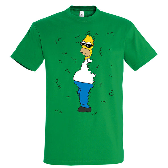 T-Shirt Humour Vert style Homer Simpsons caché - 100% coton, coupe régulière MAXI SHIRT