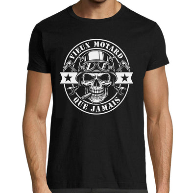 T-Shirt Noir Vieux motard que jamais 1st edition MAXI SHIRT