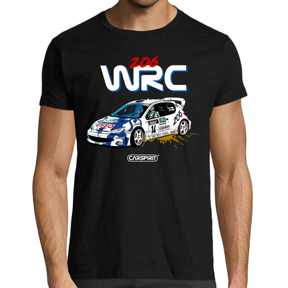 T-Shirt Noir Rallye 206 WRC