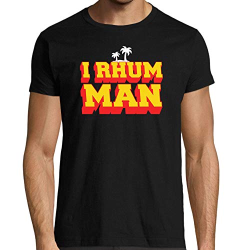 T-Shirt Noir I Rhum Man ( Taille M, 5XL )  100% coton - Outlet
