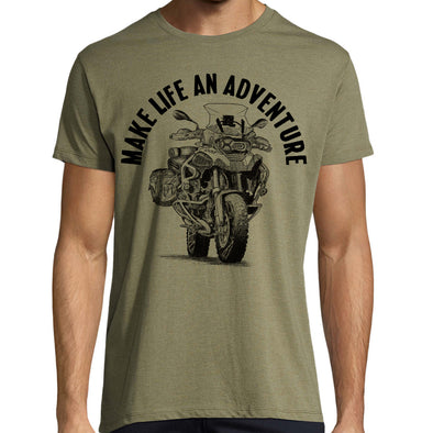 T-Shirt Kaki chiné, 1200 GS Make Life an Adventure