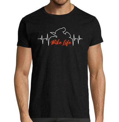 T-Shirt moto Noir Bike Life line Maxi-Shirt