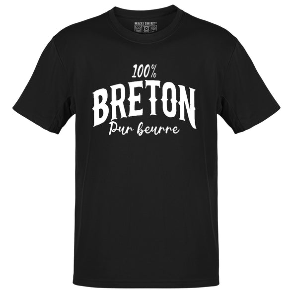 T-Shirt Noir Homme 100% Breton Pur Beurre