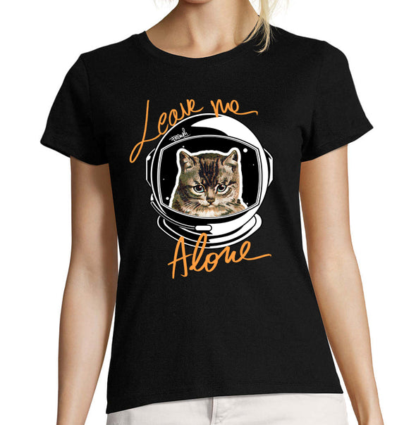 T-Shirt Femme 100% coton | Leave me alone Cat | tee shirt Chat