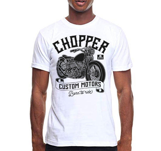 T-Shirt Moto Blanc Chopper