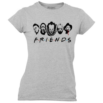 T-Shirt Fit Gris chiné Halloween Friends Femme
