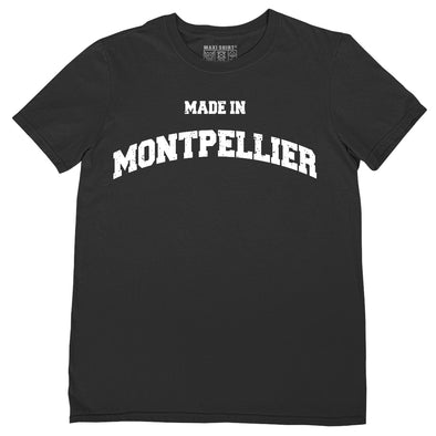 T-Shirt Noir Homme Nom de Ville Made in Montpellier