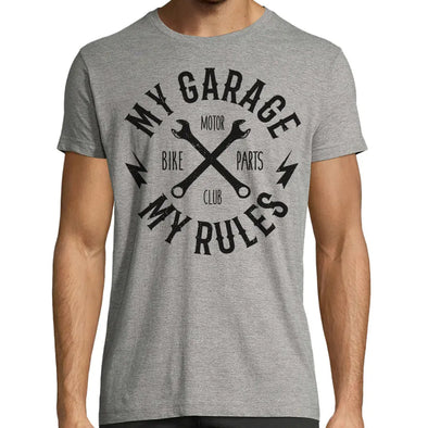 T-Shirt Moto My Garage My Rules, Gris chiné Maxi-Shirt
