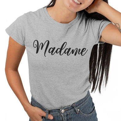 T-Shirt "Madame" Gris chiné Coupe ajustée Maxi-Shirt.com